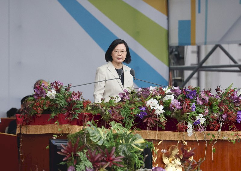 Tổng thống Thái Anh Văn phát biểu bài diễn văn tại Đại lễ chào mừng Quốc Khánh THDQ lần thứ 111 (Ảnh: CNA)