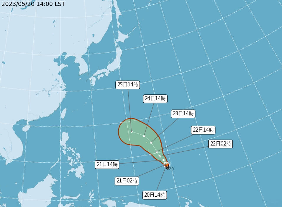 Cơn bão số 2 trong năm nay mang tên Mawar đã hình thành, nhưng cần quan sát thêm về việc liệu nó có ảnh hưởng tới Đài Loan hay không (Ảnh: CNA)
