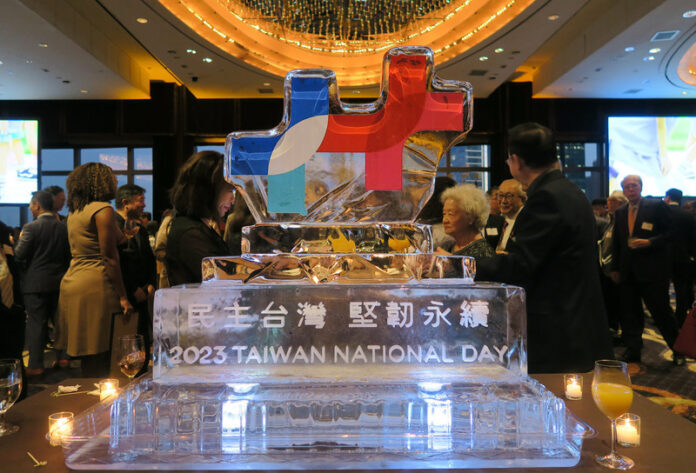 Vào ngày 3/10 vừa qua, Văn phòng đại diện của Đài Loan tại New York đã tổ chức tiệc mừng Quốc khánh Trung Hoa dân Quốc tại khách sạn Mandarin Oriental ở New York. (Ảnh: CNA)